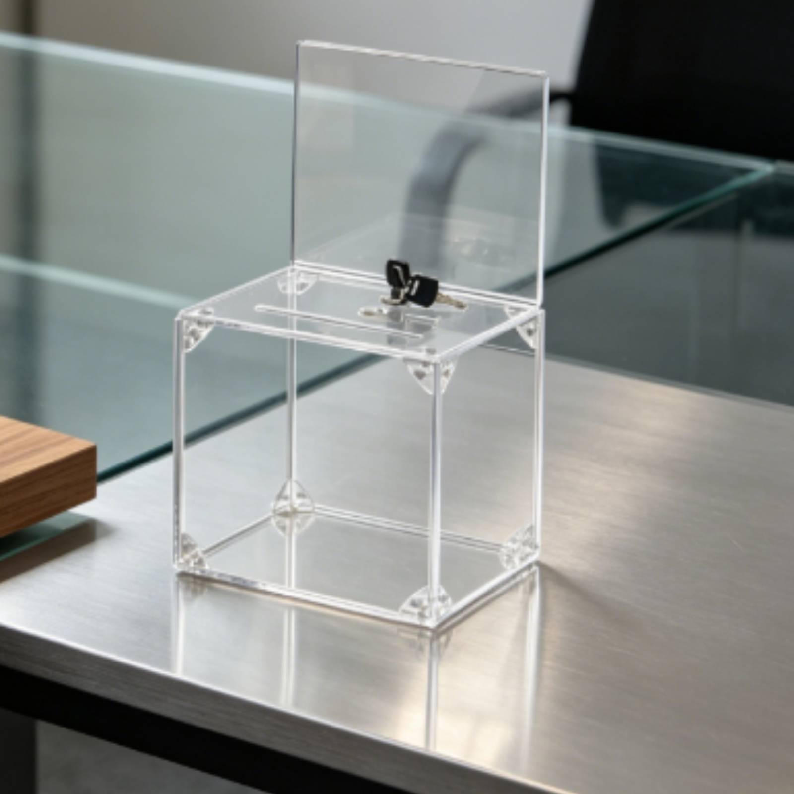 صندوق تبرعات أكريليك مع قفل وف - مراجعة Display Case Acrylic وسعره